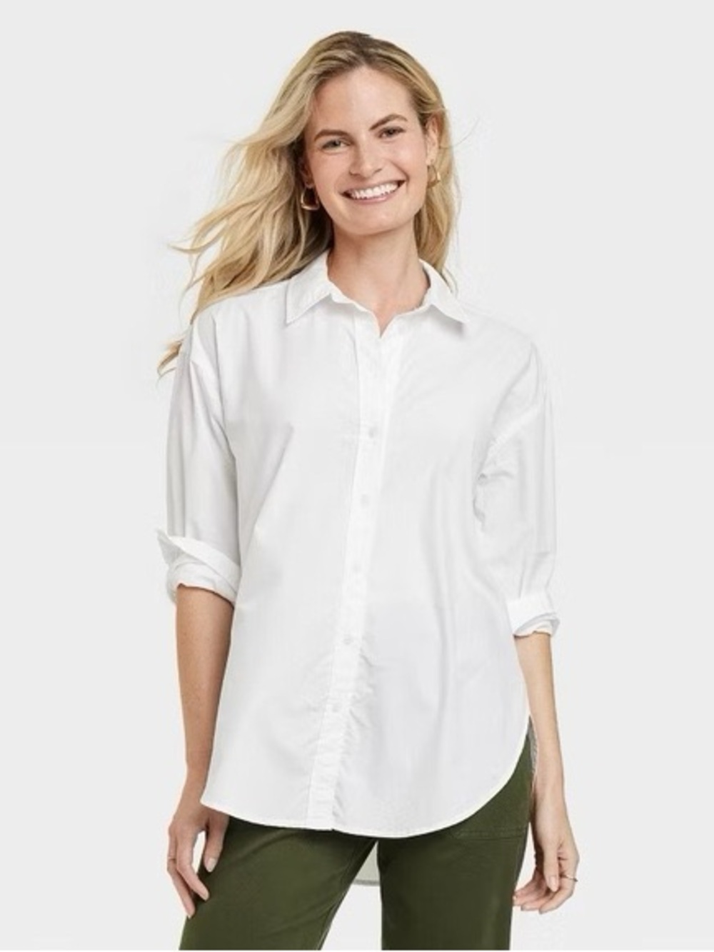 Universal Thread Women's White Button-Down Shirt